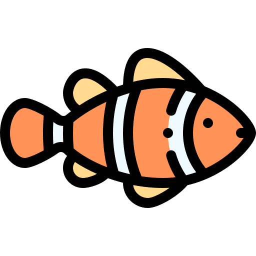 Clown fish aquatic sea life animals icon Clown fish aquatic sea life animals icon