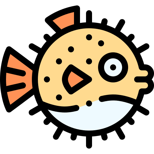Puffer fish animal kingdom sea life aquarium icon Puffer fish animal kingdom sea life aquarium icon