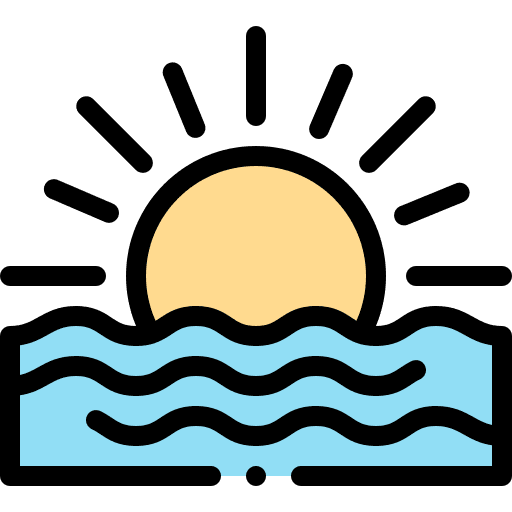 Sunset nature beach landscape icon Sunset nature beach landscape icon