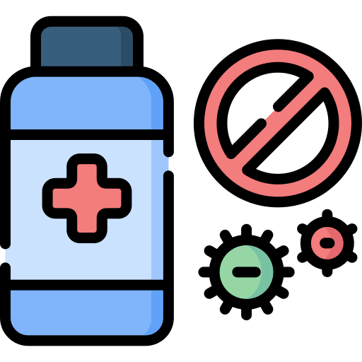 Antibacterial sterilization anti stop sign icon