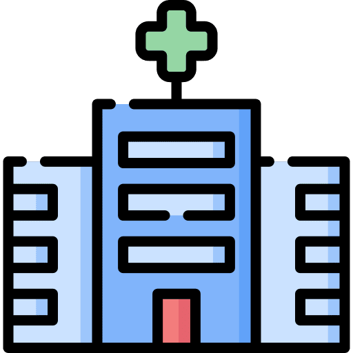 Pharmacy healthcare city architecture icon