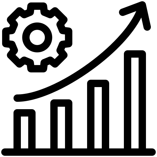 Data driven bar graph business and finance analytics icon