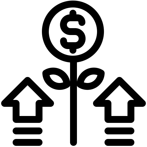 Money growth business and finance currency investment icon