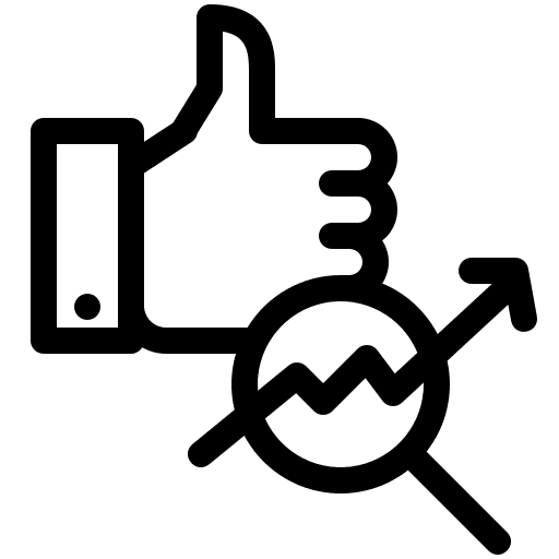 Customer feedback magnifying glass like customer service icon