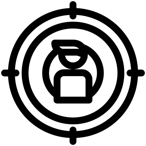 Target audience customer focus business and finance icon