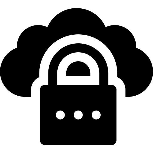 Cloud security lock padlock icon