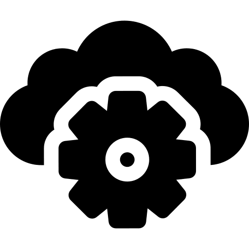 Cloud setting gear computing icon Cloud setting gear computing icon
