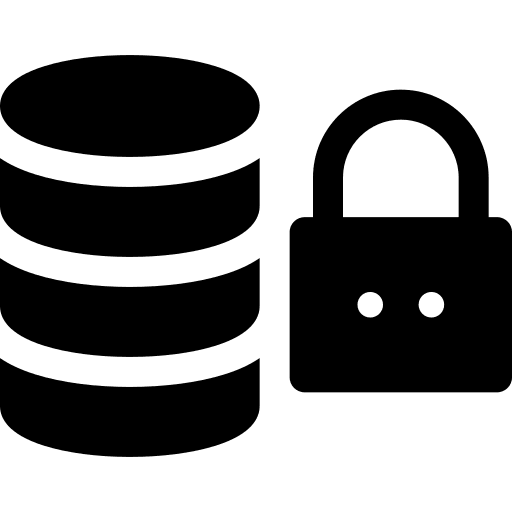 Database padlock lock security icon Database padlock lock security icon