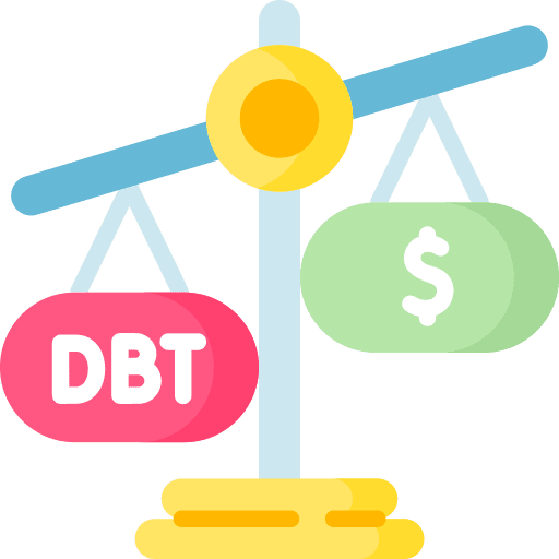 Debt business and finance business crisis icon