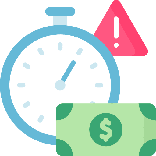 Overdue clock warning rush icon