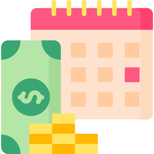 Payday date cash calendar icon