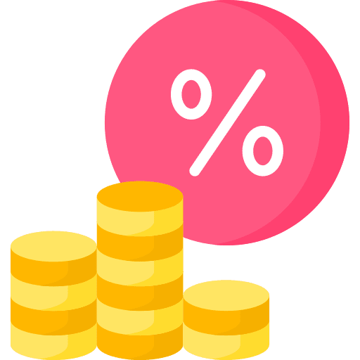 Tax cash money interest icon