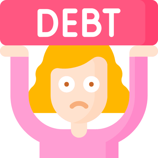 Debt broke poverty poor icon