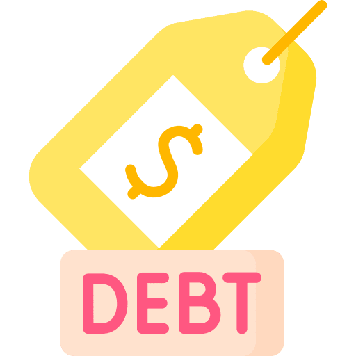 Debt dollar purse finances icon
