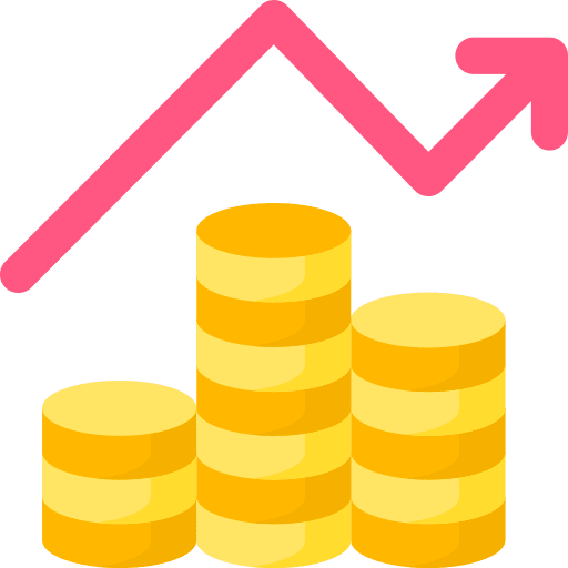 Debt growth money growing icon