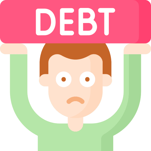 Debt poverty banking man icon