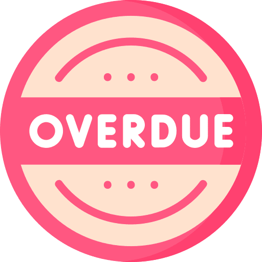 Overdue rush stamp late icon