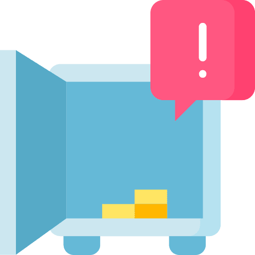 Safety box warning safe debt icon