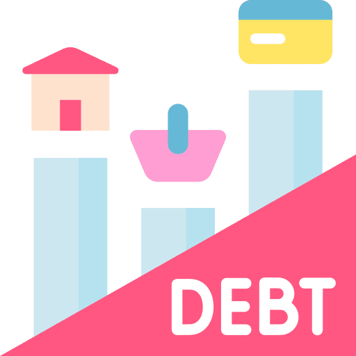 Debt cash expenses balance icon