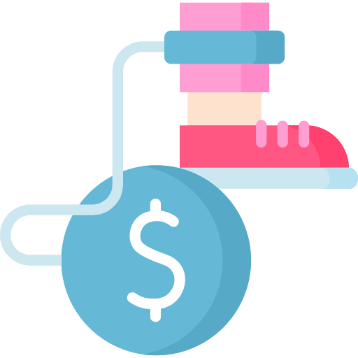 Debt economy chain money icon