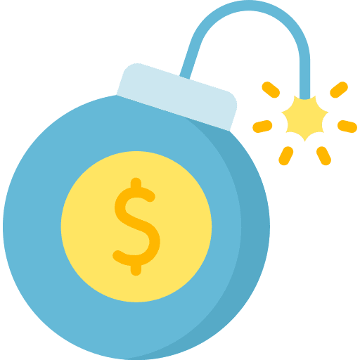 Debt finance dollar economy icon