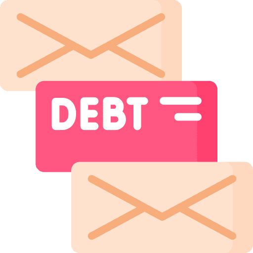 Debt letter document message icon