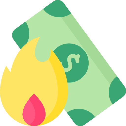 Debt loan banknote money icon