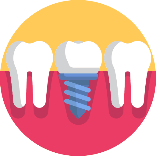 Dental implant gum treatment healthcare and medical icon