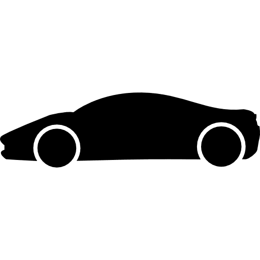 Sport elegant black car side view sport cars wheels icon