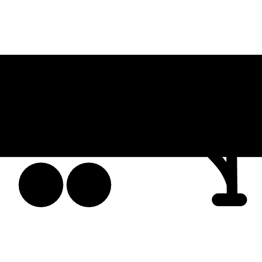 Truck container black rectangular silhouette over wheels travel shape silhouette icon Truck container black rectangular silhouette over wheels travel shape silhouette icon