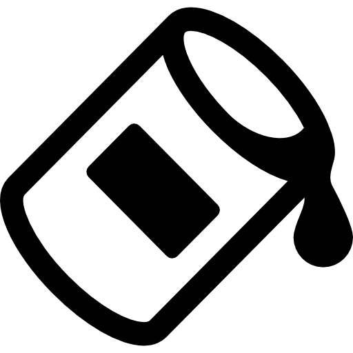 Empty bucket paint bucket painting drops icon