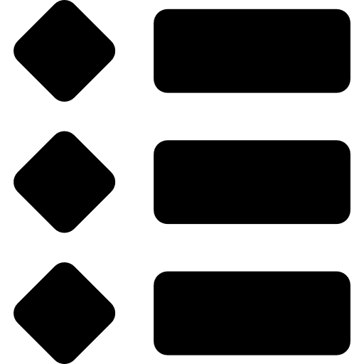 Menu list options bullet point categories icon