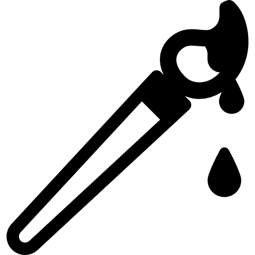 Paint brush with drops drop drops paint icon