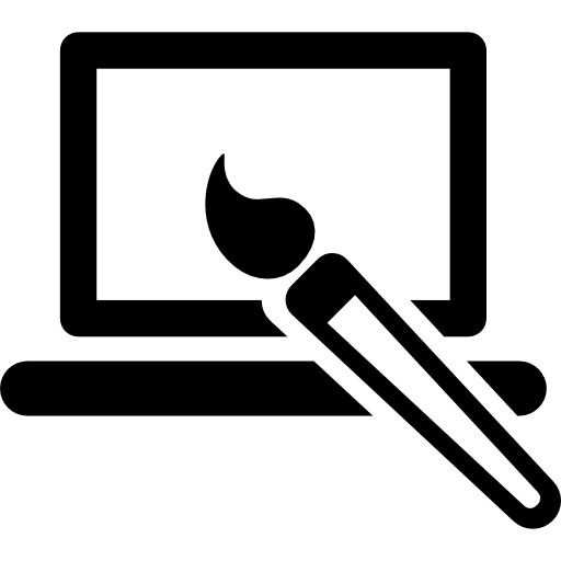 Digital brush technology computer computers icon