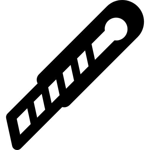 Plastic cutter knife instrument cutter icon