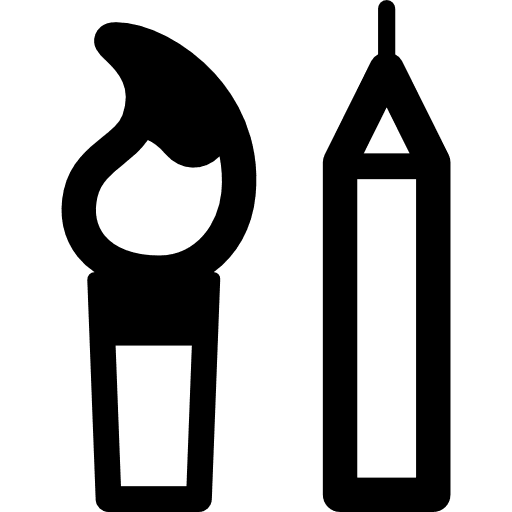 Brush and pencil painter brushes paint brush icon