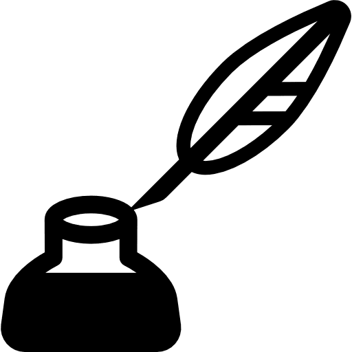 Ink and feather feathers write writer icon