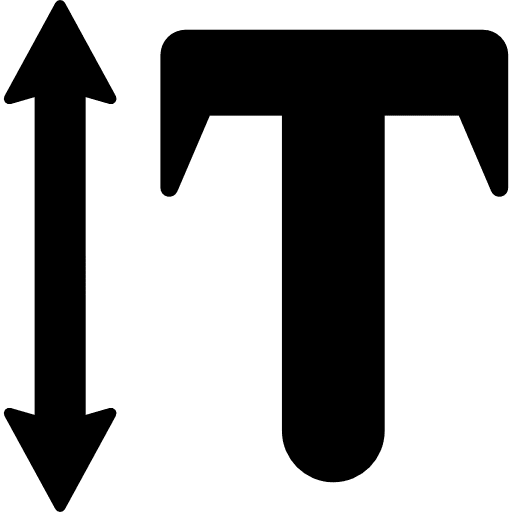 Text tool up arrow down arrow shapes icon