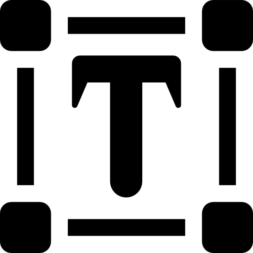 Text tool interface word squares icon