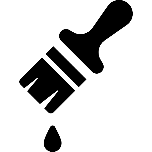 Paint brush with drop painting paint artistic icon