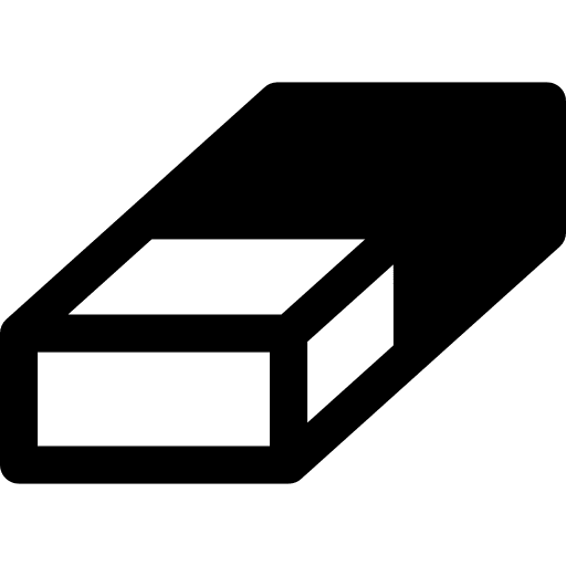 Rubber eraser  erasing erase writing tool icon