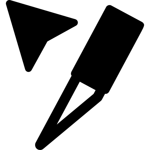 Slice tool cutter arrow knifes icon