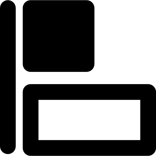 Align to left interface object alignment left alignment icon