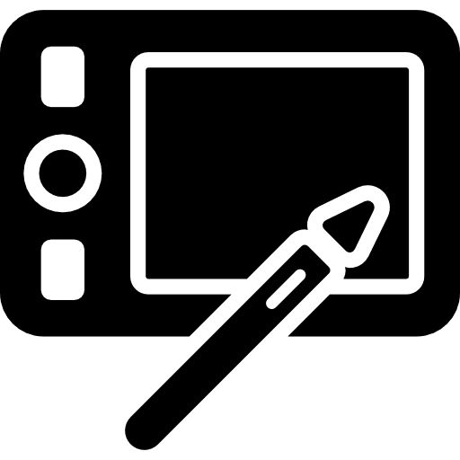 Horizontal tablet with pen smartphones smartphone pencils icon