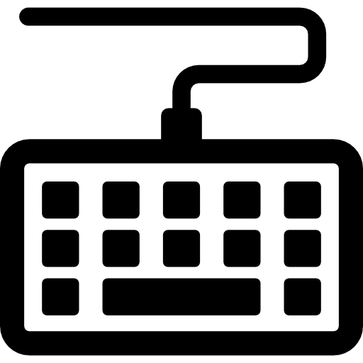 Keyboard with wire computers computering keyboards icon