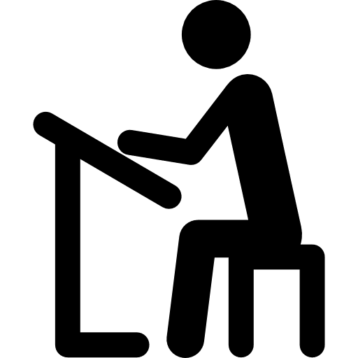 Man studying studying reader chair icon