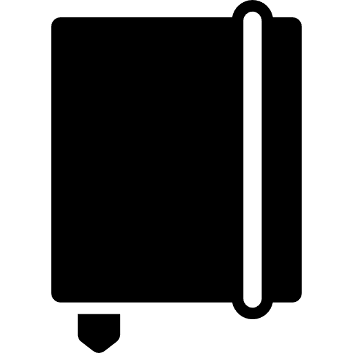 Agenda with bookmark writing tool agenda writing icon