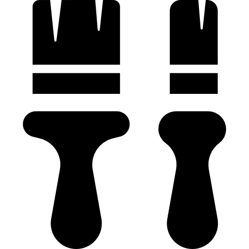 Two paint brusher tool painter paint icon