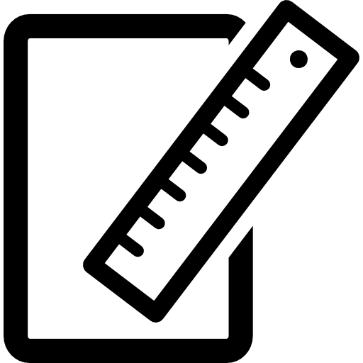 Dimensions papers ruler measure icon