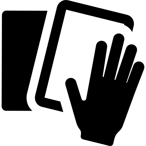 Hand over tablet gestures fingers tablet icon